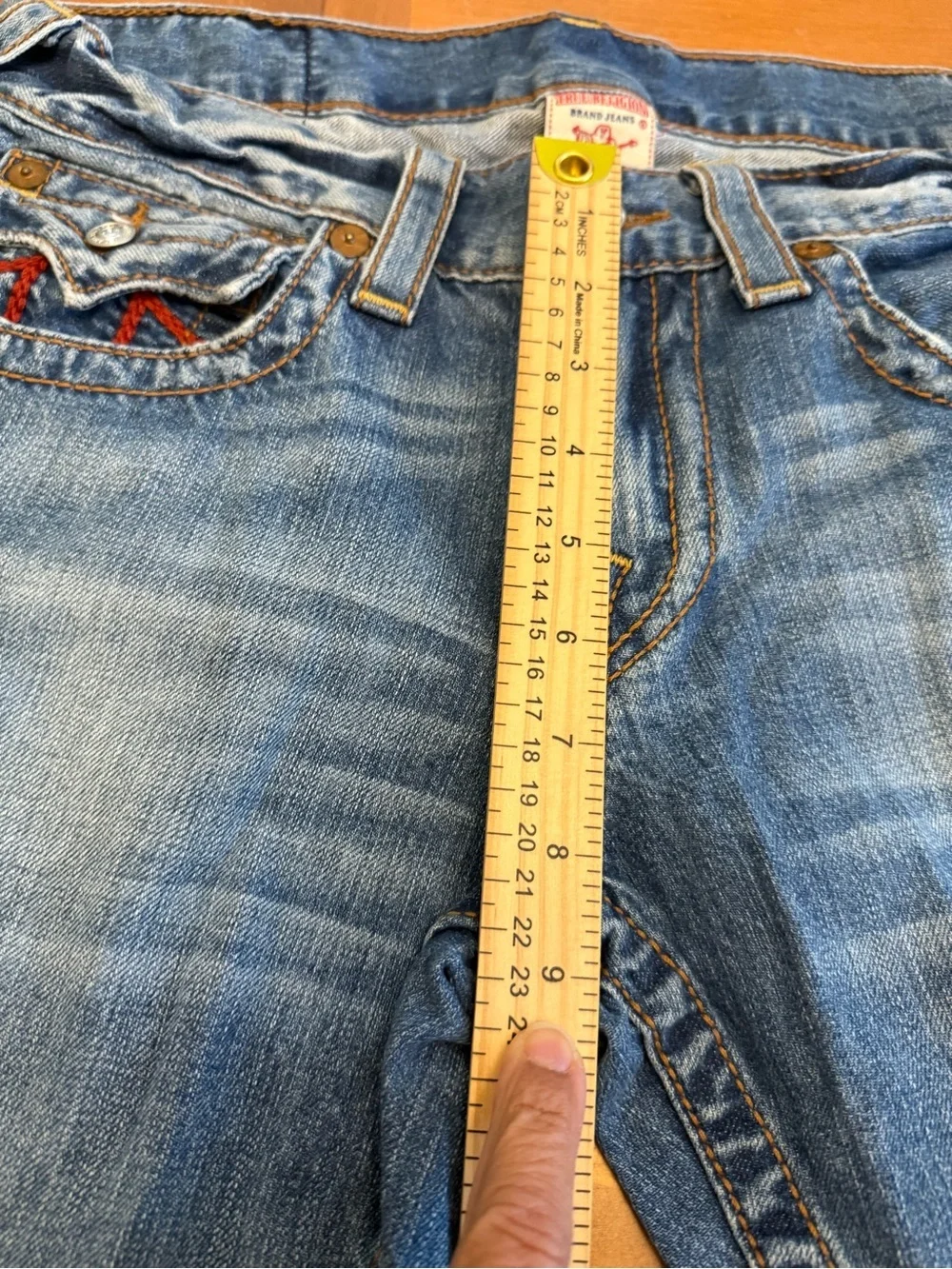 True Religion Denim Jean Shorts 30 Ricky Flap Frayed Hem Summer Casual Everyday